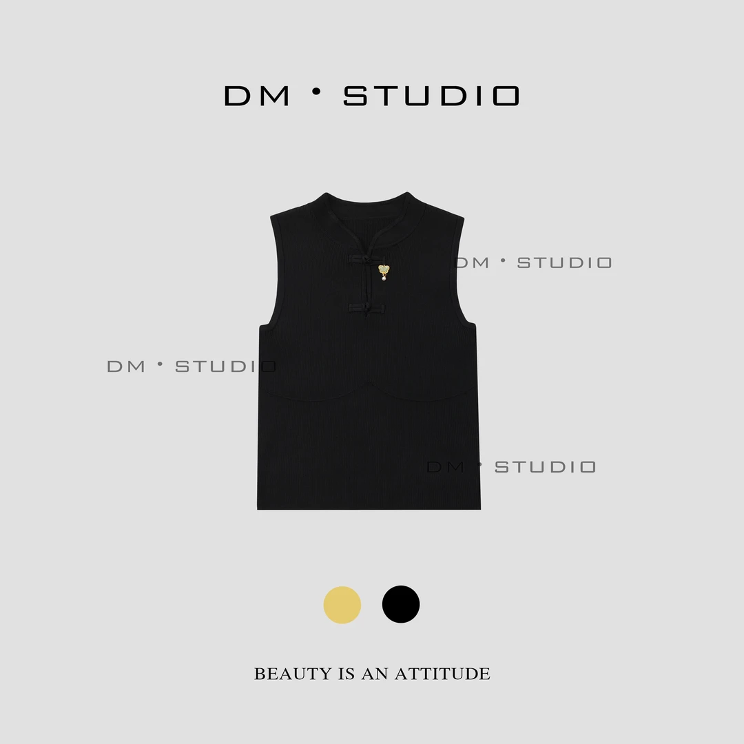 DEDM•STUDIO/百搭气质新中式国风小众高级盘扣背心（5866）