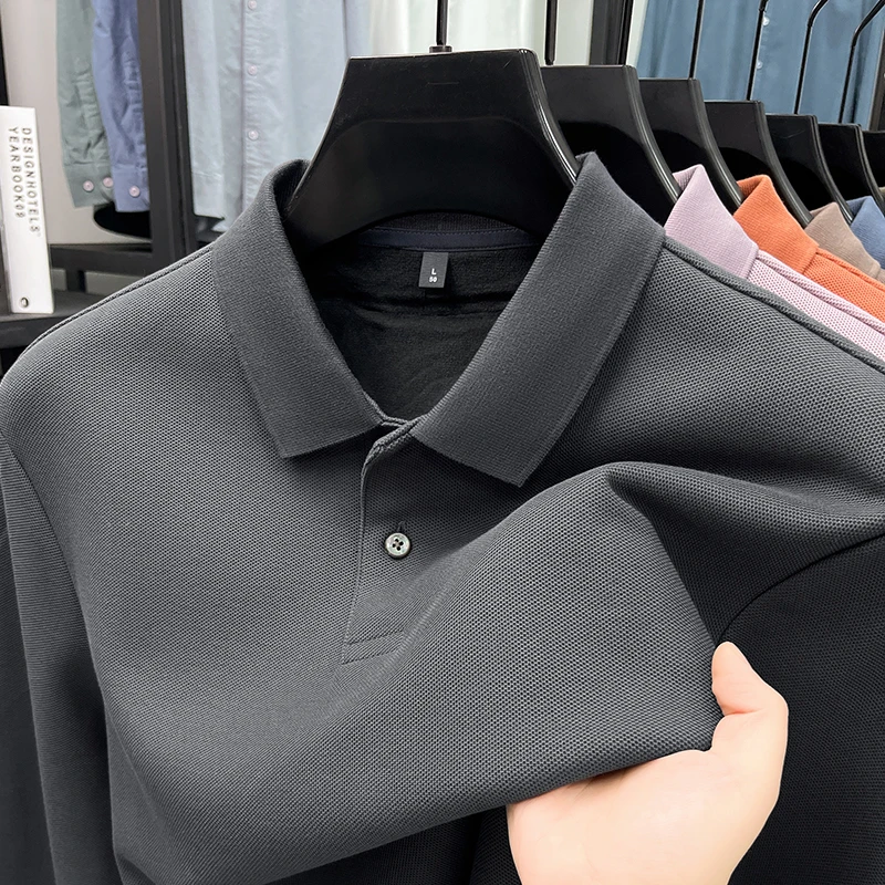 [梦瑶]B1-200孤品捡漏品牌断码剪标高端男士polo衫春季长袖上衣
