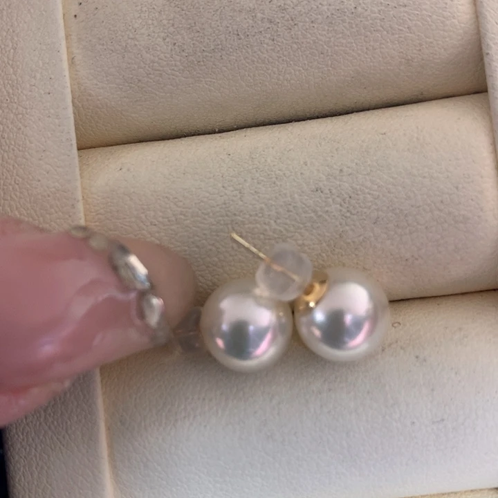 18K金镶嵌耳饰海水珍珠