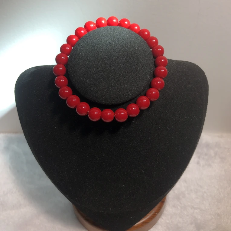 A134全品红色8mm手链