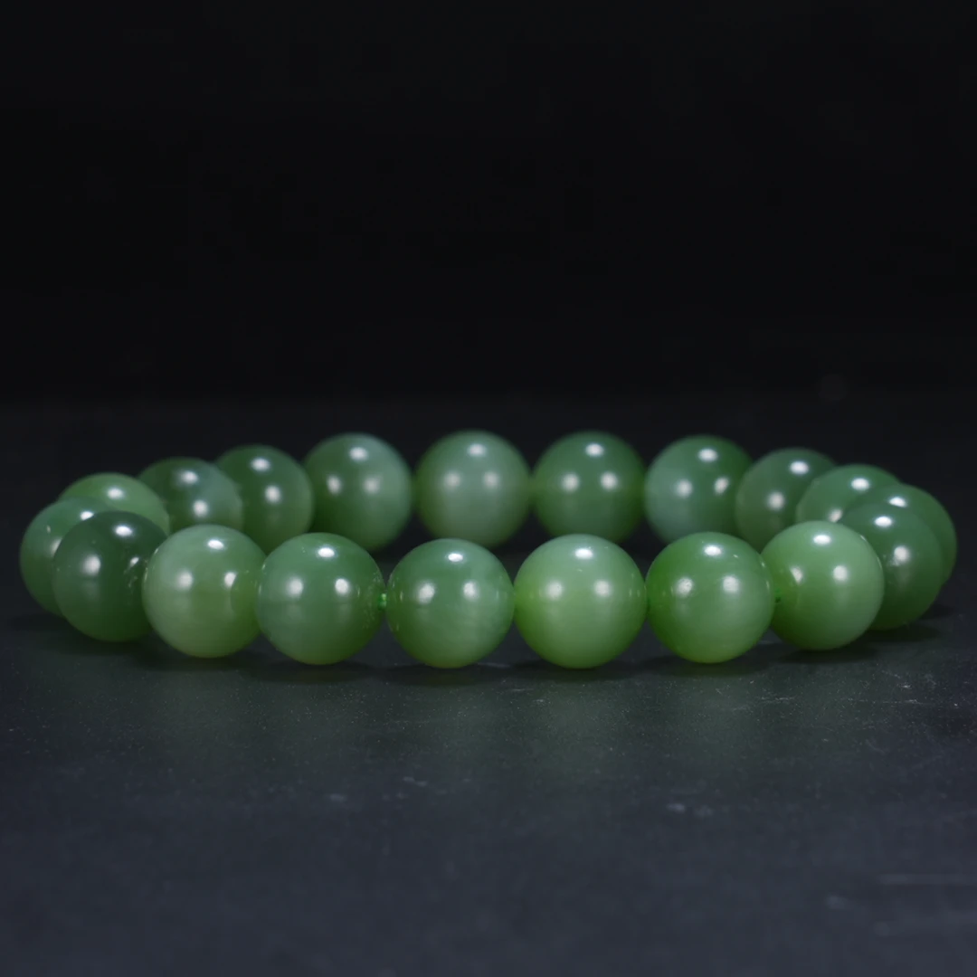 lot26老坑碧玉7号矿猫眼手串(珠径9.9mm)/保利拍卖