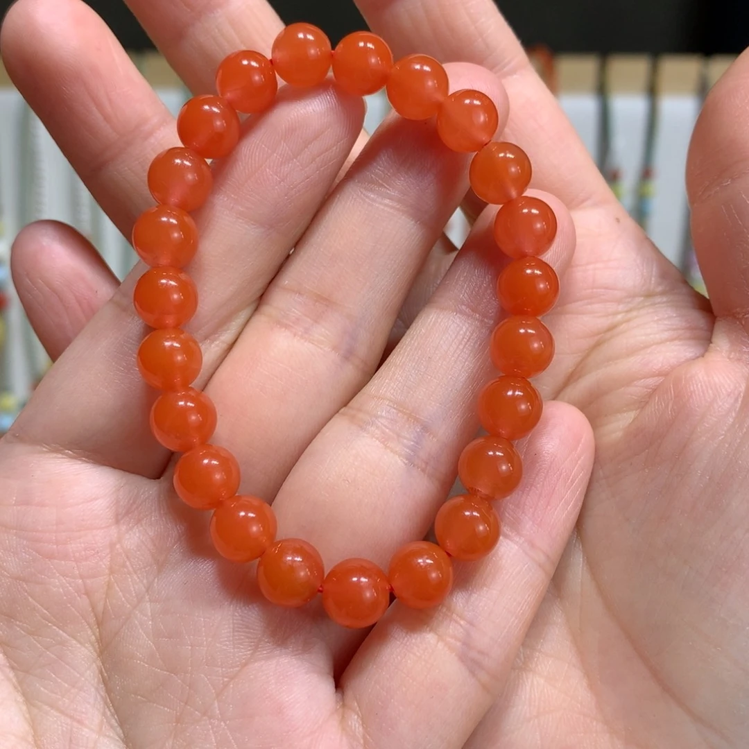 南红玛瑙手链未镶嵌拐**爱7.7m m