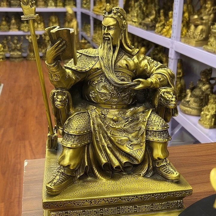 黄铜36厘米夜读春秋聚宝盆12元宝9五帝钱