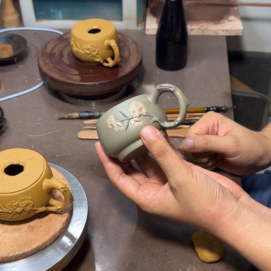 茶盏青段双色樱花主人杯