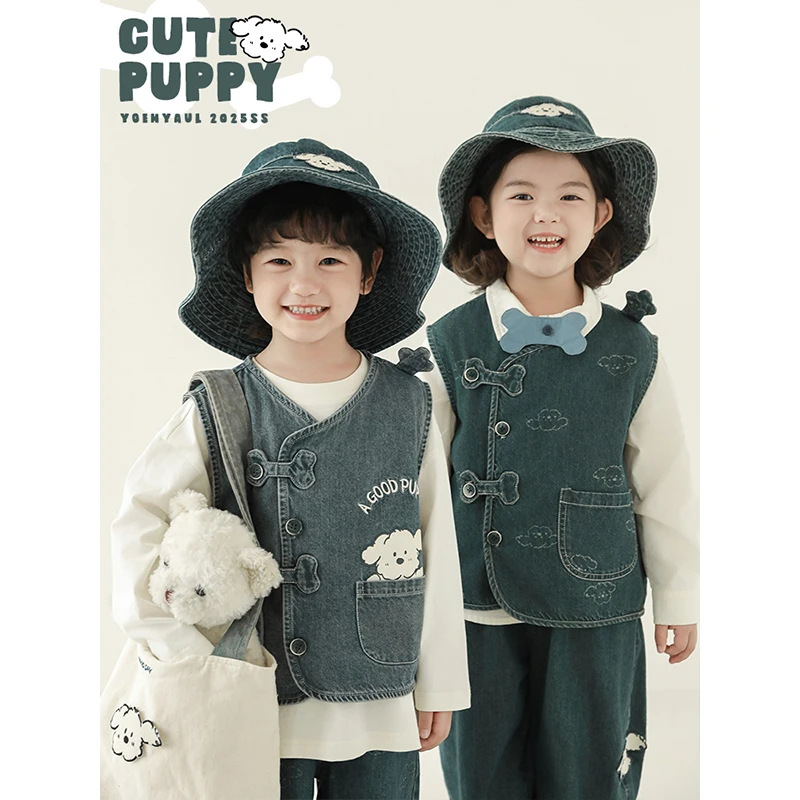 【25年春一波】 趣味印花柔软牛仔 元气修狗系列马甲GN5820 GN5819