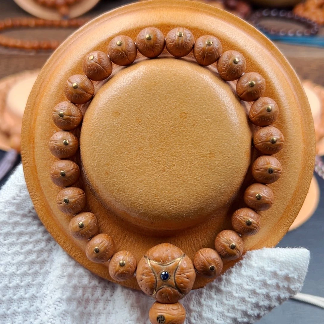 手串凤眼菩提10.5mm铜钉镶嵌