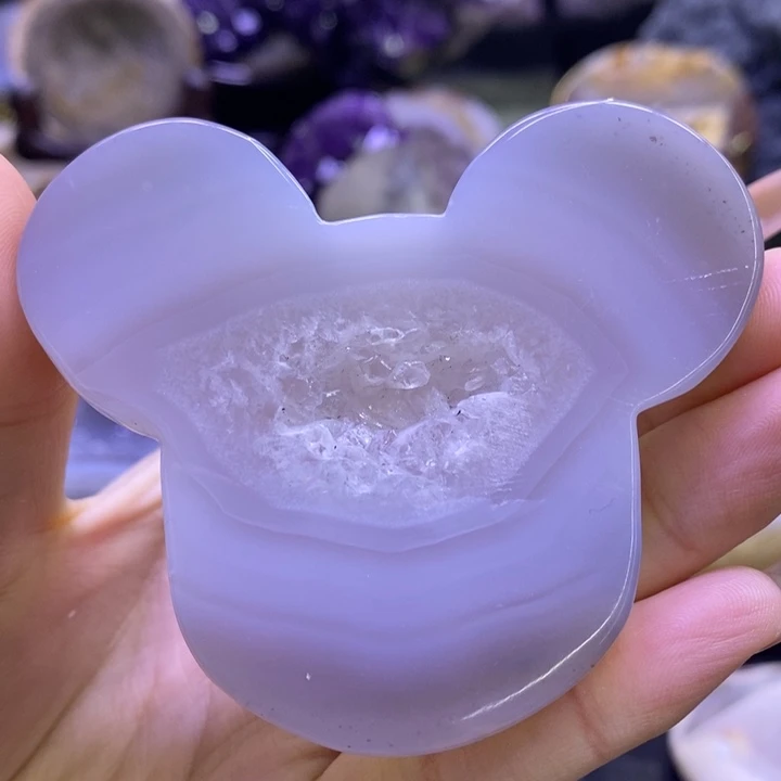 钛钢珠宝半成品水晶白晶米奇摆件