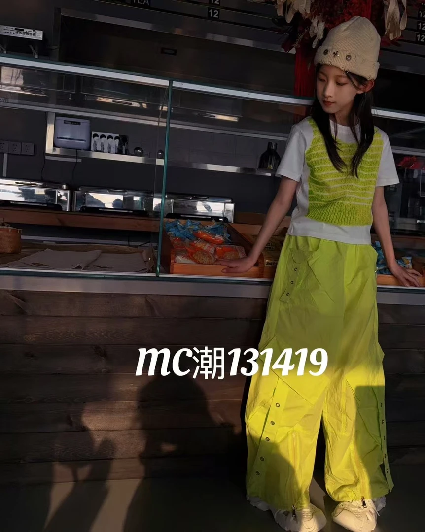 【缤纷夏日】蒙蒙潮童2025夏款休闲裤子中大童mc潮嘻哈裤子