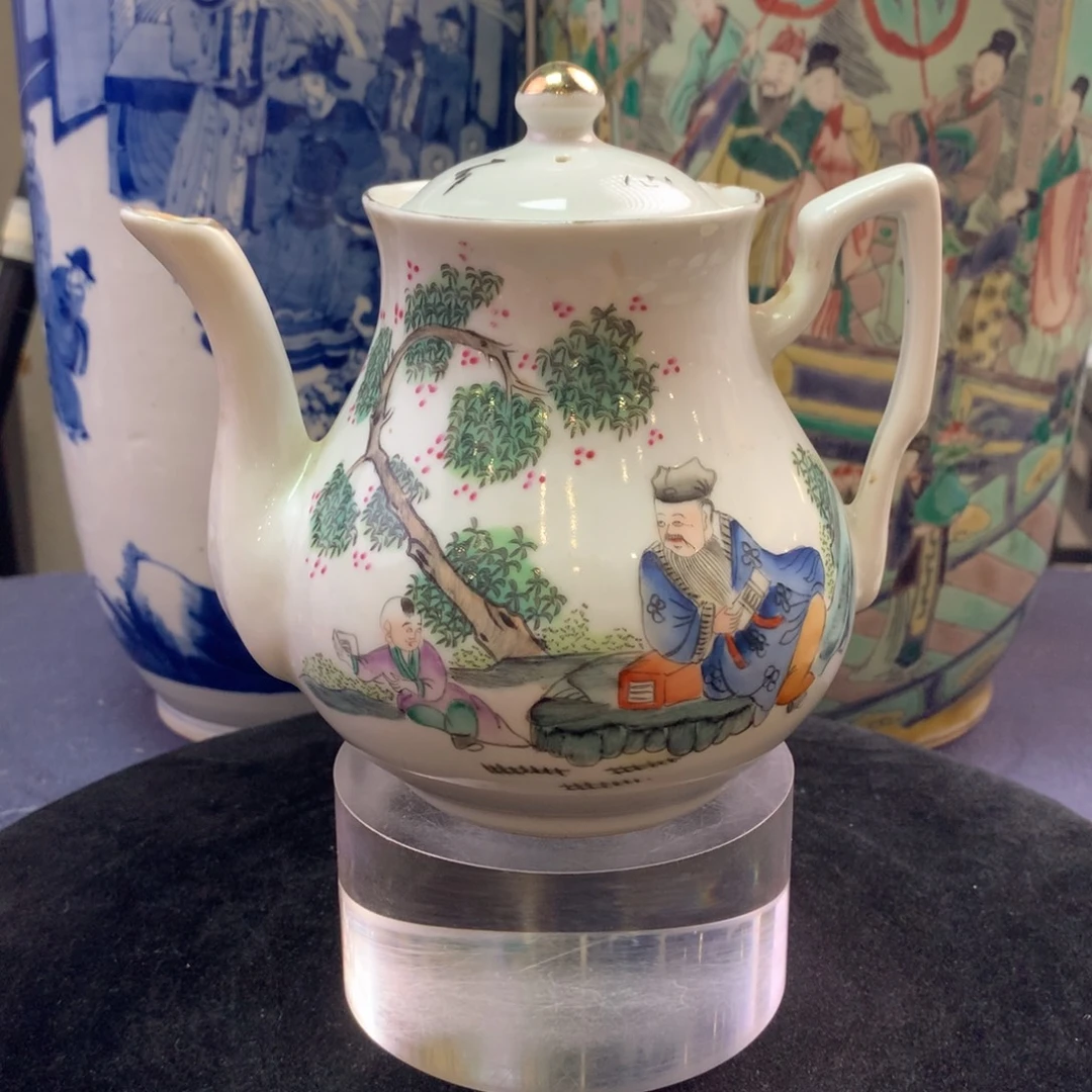 陶壶6797瓷器—粉彩人物茶壶