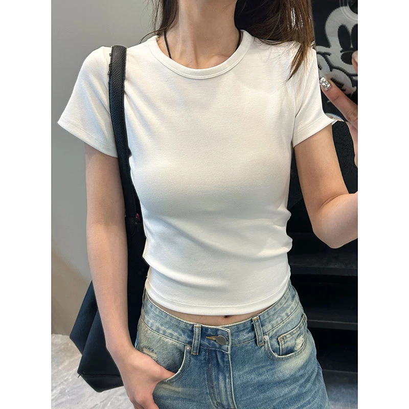 【修身简约白T】纯色简约百搭修身短袖白T恤  ZZ251021