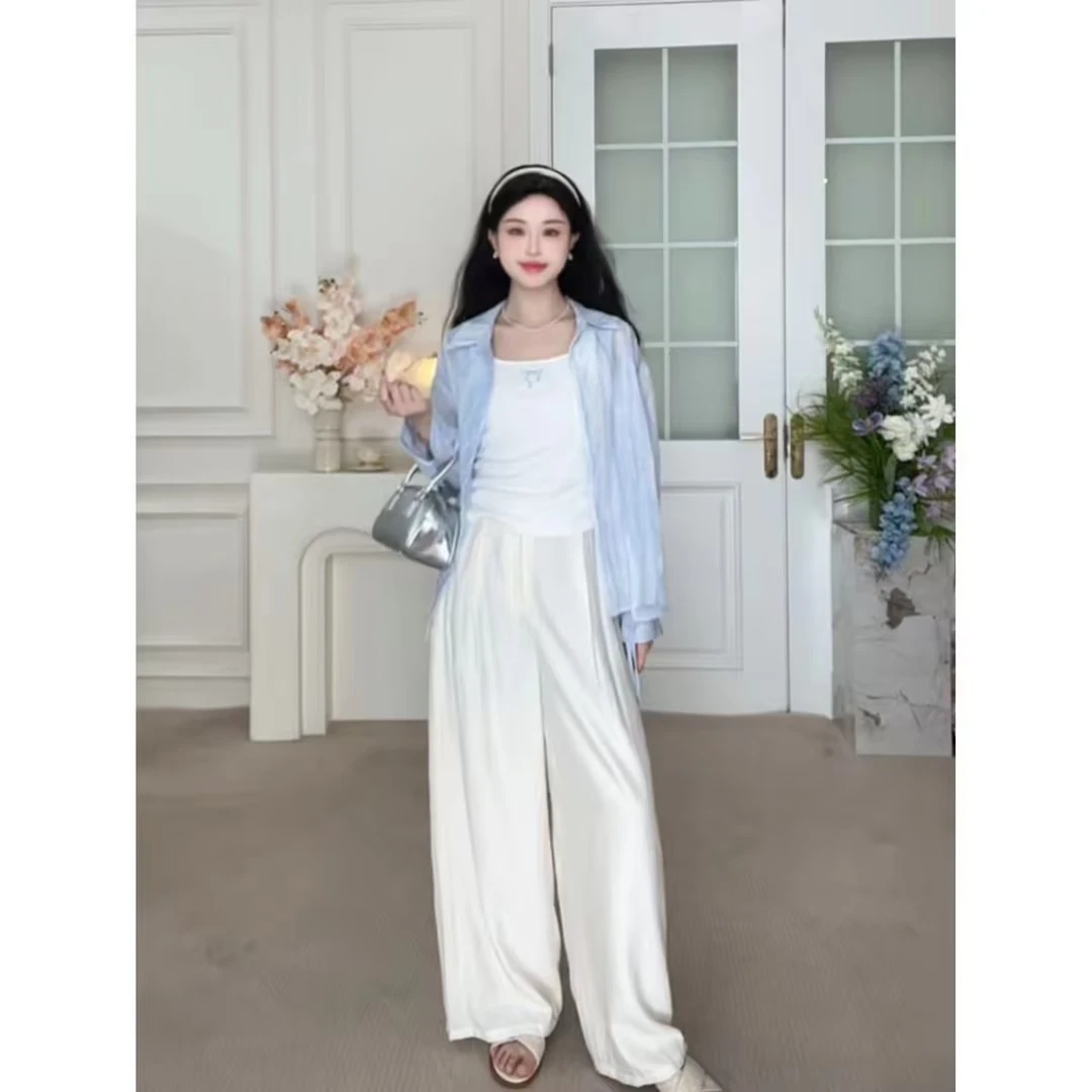 鹿向南【粉丝福利】「夏日青波」时尚休闲衬衫女