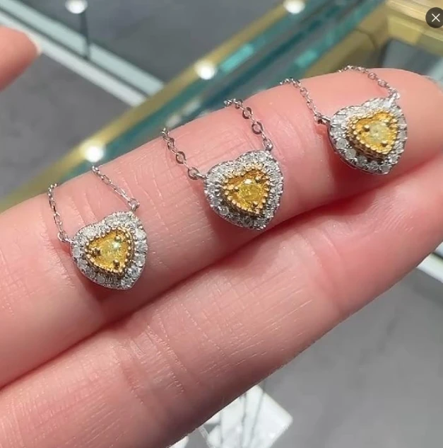 【富恩珠宝】 18K  黄钻爱心项链(多样性发其一)  ZSDZ001360