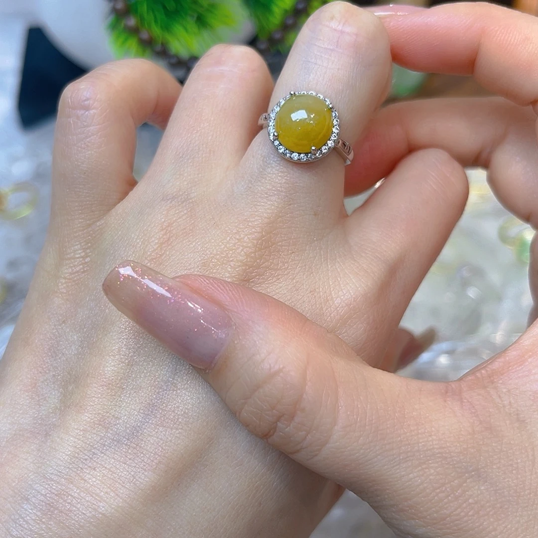 翡翠银S925镶嵌戒指