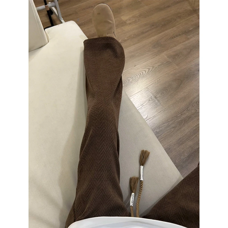 美式人字纹褶皱裤子男秋冬潮牌垂感工装伞兵裤美拉德直筒休闲长裤