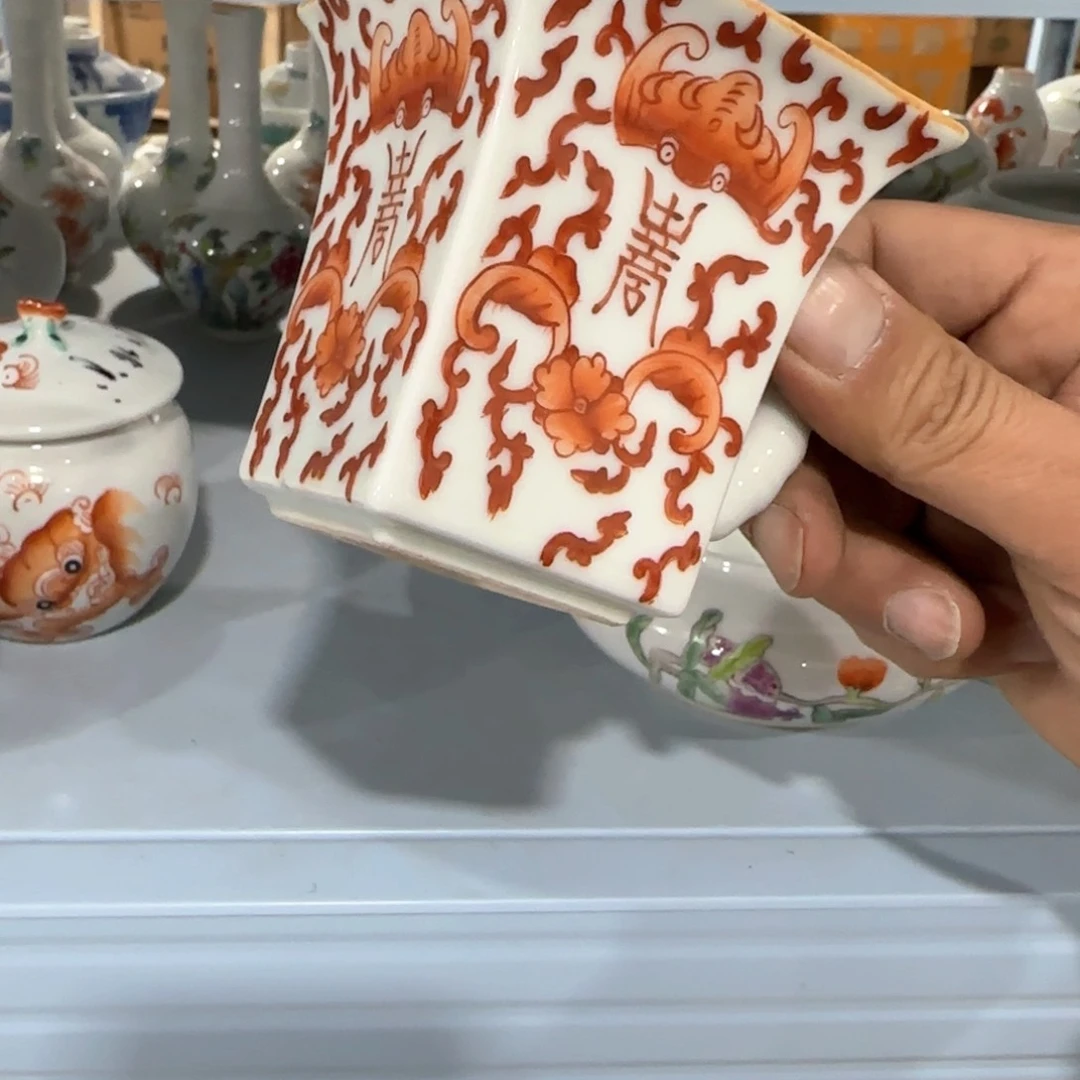 瓷片摆件手绘瓷器年底处理
