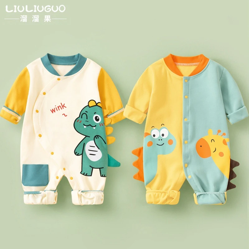 春秋长袖婴儿纯棉宝宝连体衣 热销年春季龙年新生儿A类纯棉薄款休