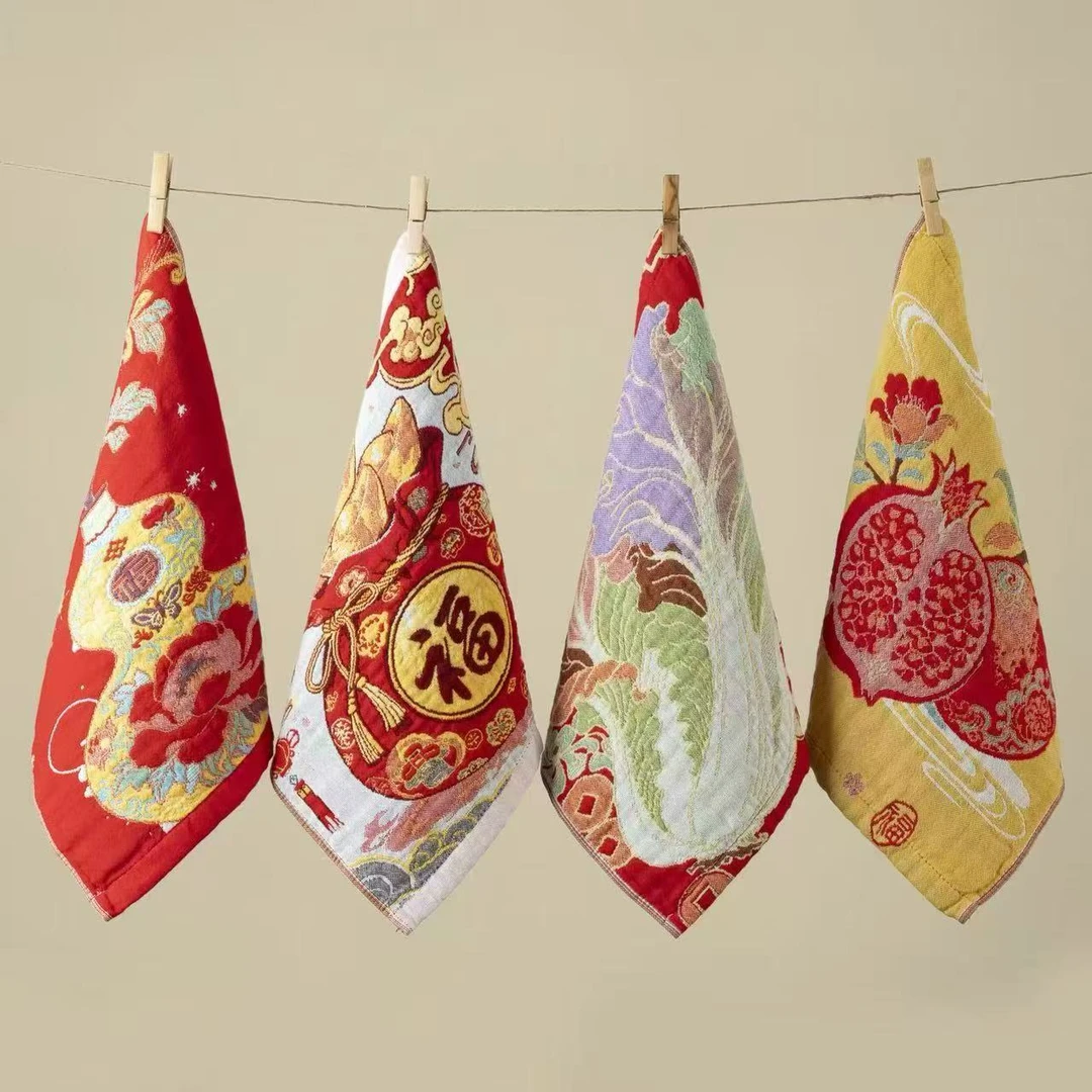 【拍一发四】新款纯棉纱布家用面巾成人儿童柔软吸水大方巾35*35cm