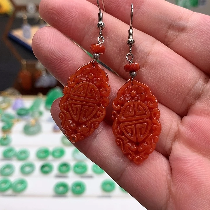 翡翠未镶嵌耳饰天然翡翠