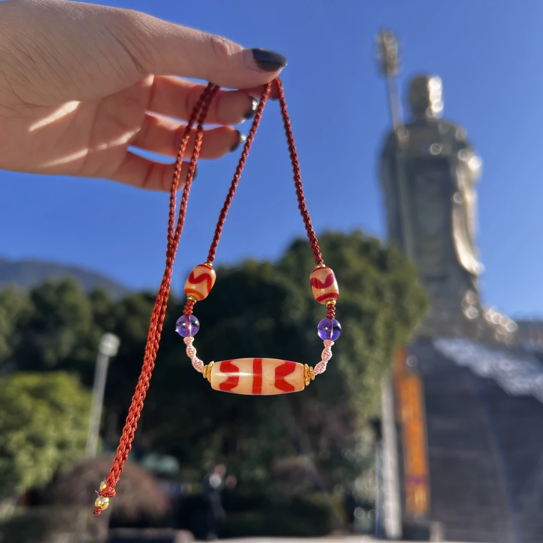 【观澜珠宝】双虎牙玛瑙项链 复古民族风藏式潮流吊坠 多样发 j61