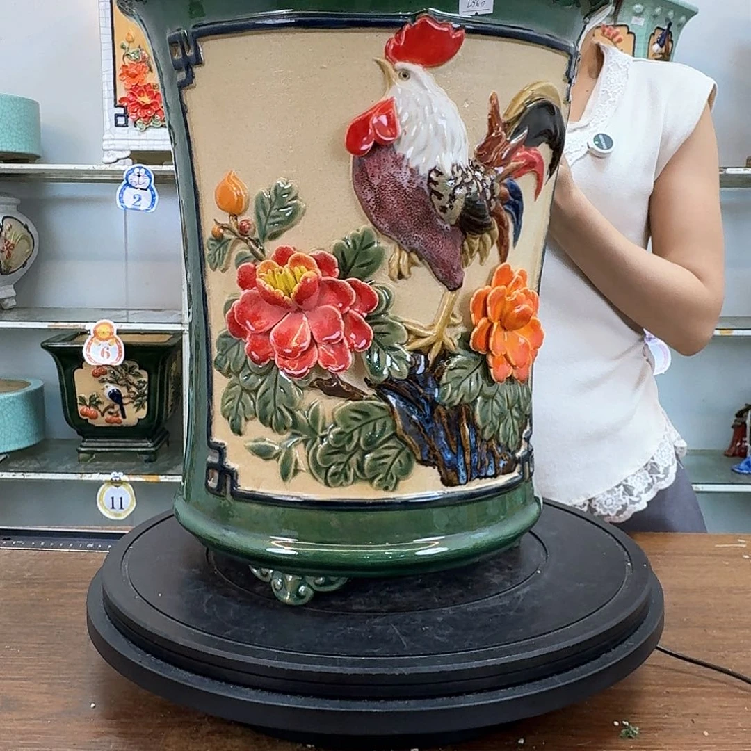 日***销完全开放石湾盆350花盆