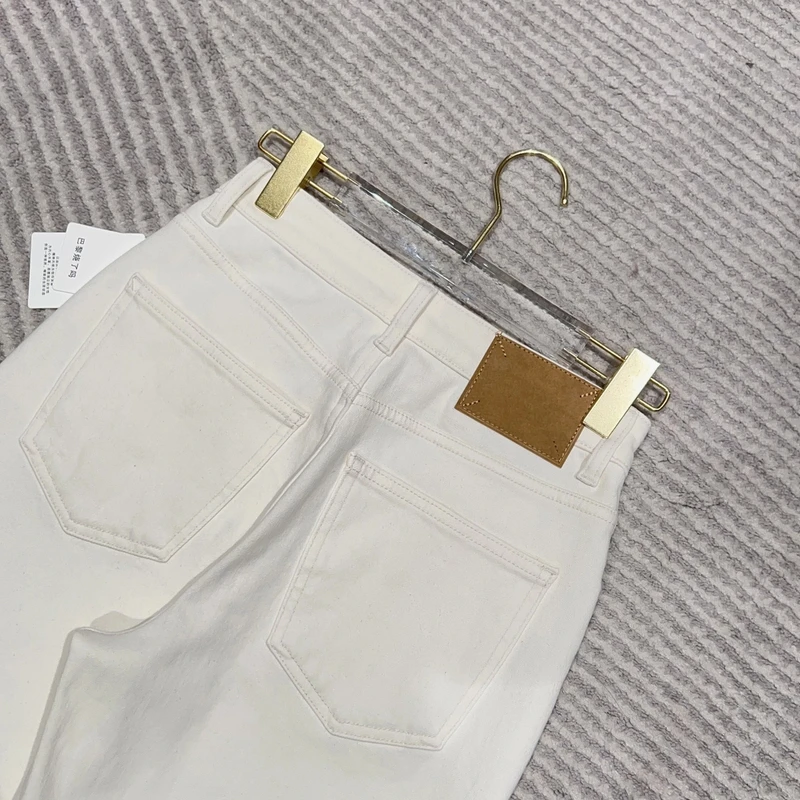 M1365 加绒大直筒！裤长104 时尚百搭白色牛仔裤 款号TT10251