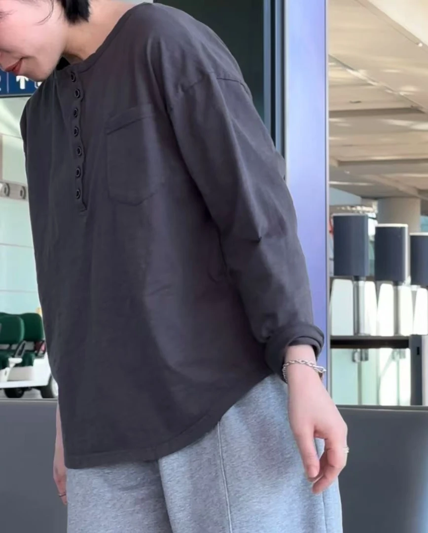 韩国正品不支持退换/op/半开扣长袖T/1226