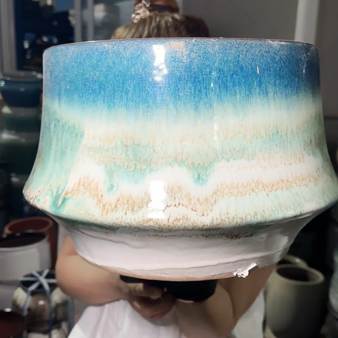 紫砂花盆高21口28