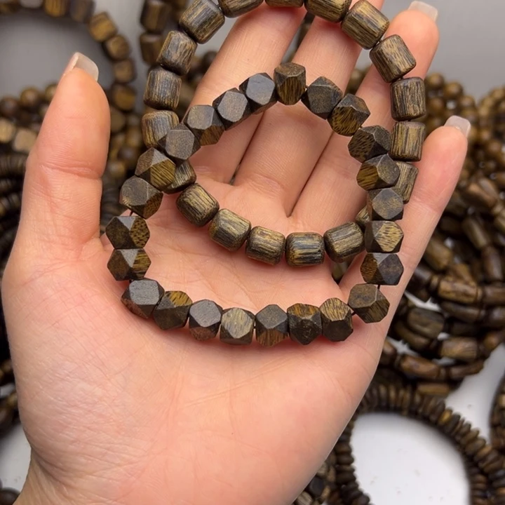 A***圆沉香碎屑沉香种植奇楠999结油 钻石珠7克➕树心珠8.3克