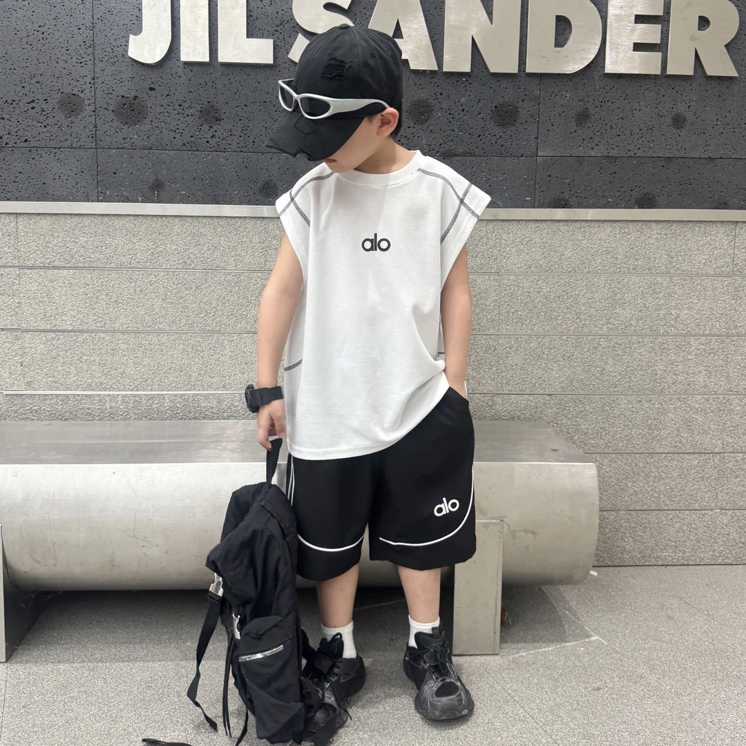 男童夏装新款背心套装2025帅气儿童夏季青少年运动男孩童装 2587