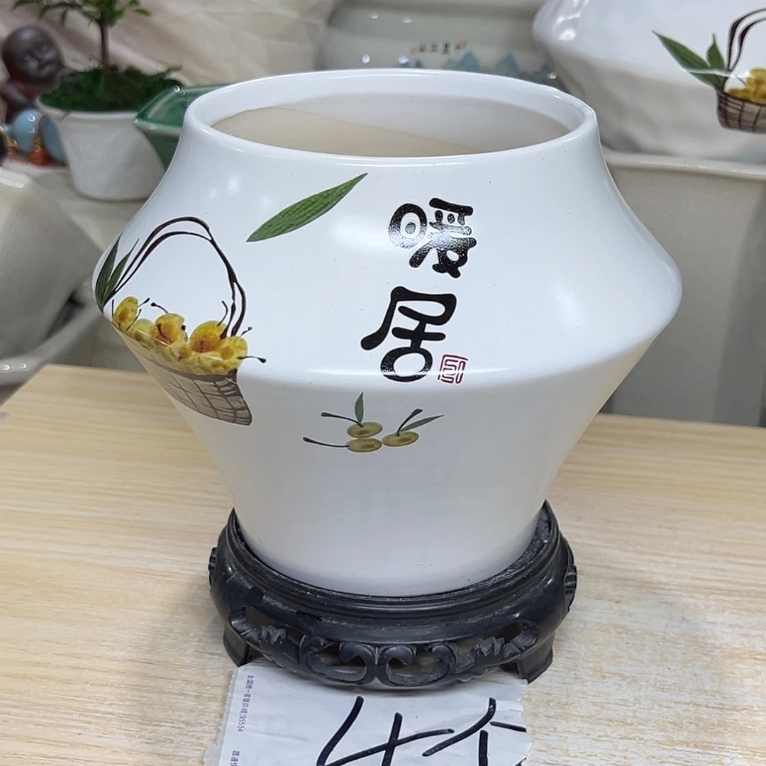 陶瓷绿植多肉微瑕花盆口径11*14