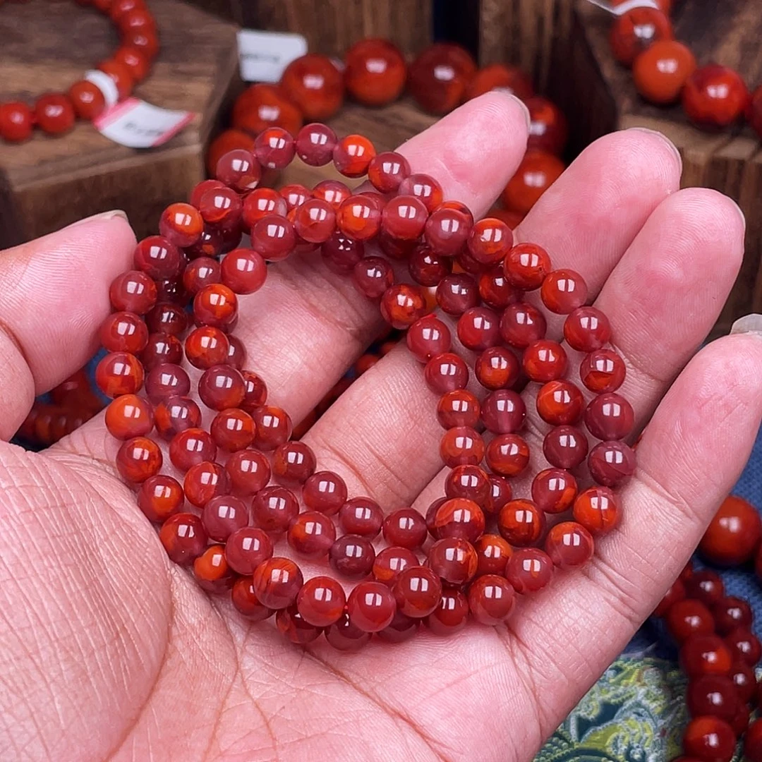 南红玛瑙未镶嵌手链南红瓦西卡6多圈108