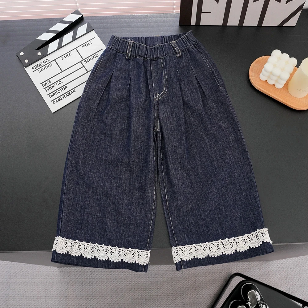 女童牛仔裤夏季2025新款儿童超好看裤子夏装小女孩阔腿裤又酷又飒