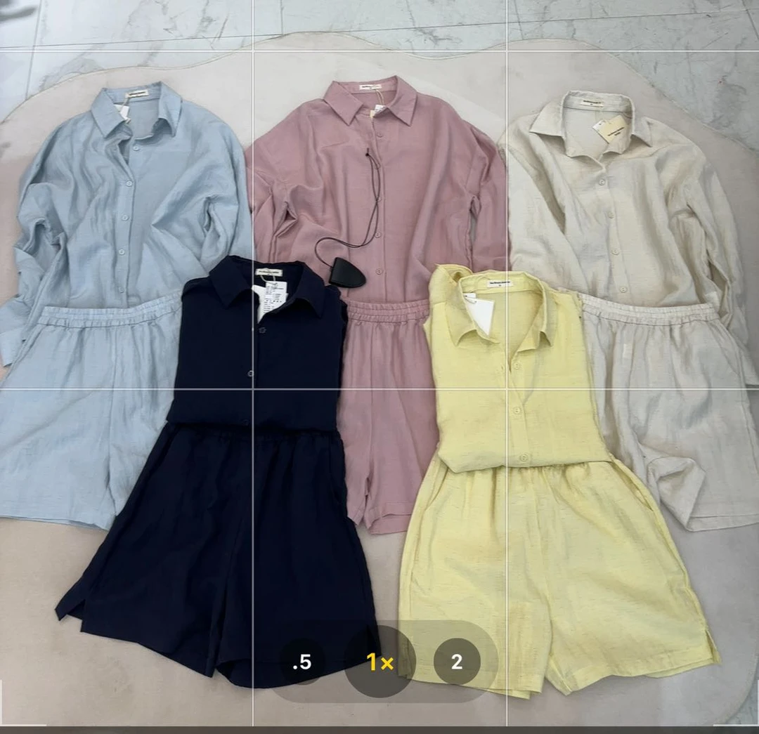 天丝亚麻衬衫慵懒风衬衣短裤套装长袖休闲百搭夏季782