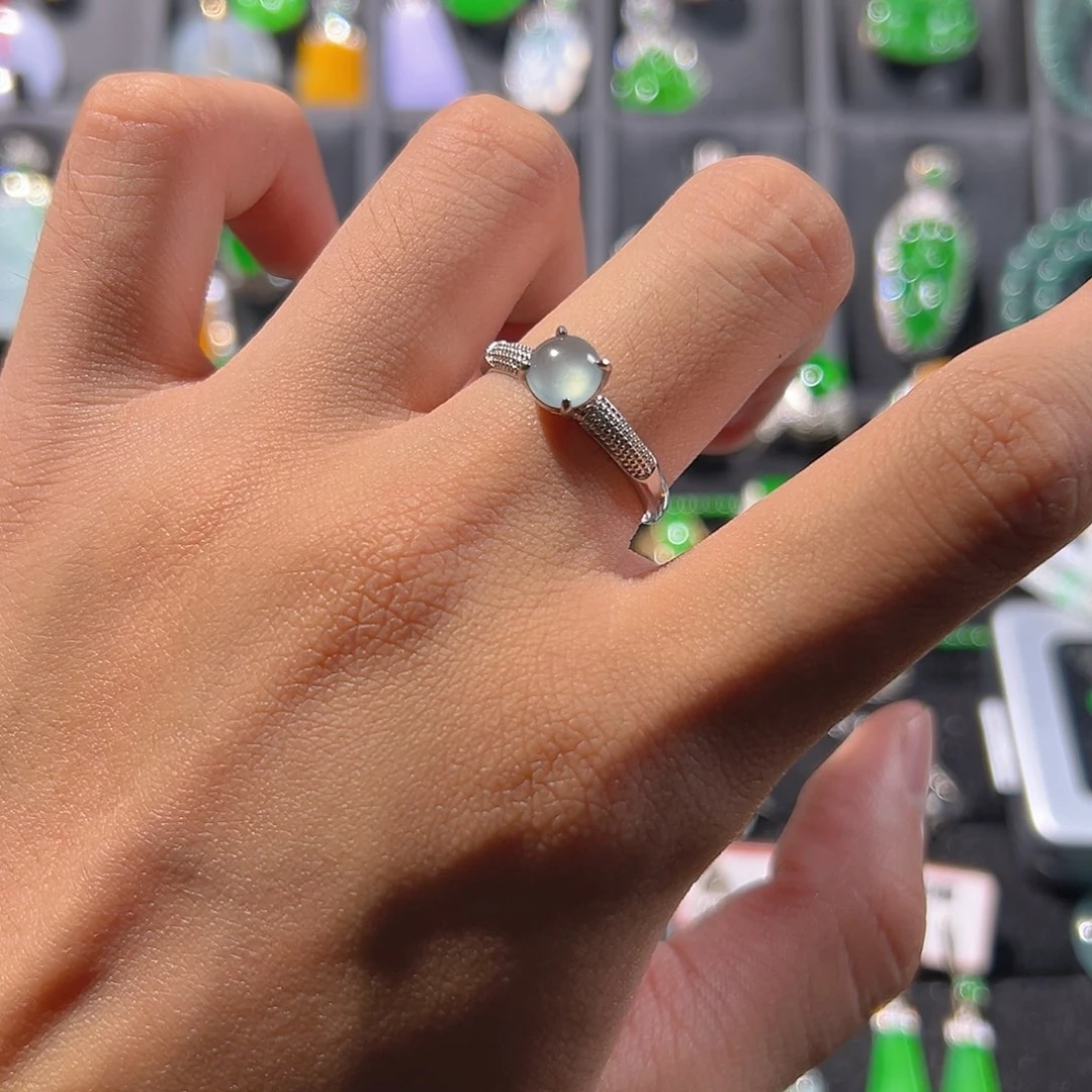 翡翠银S925镶嵌戒指