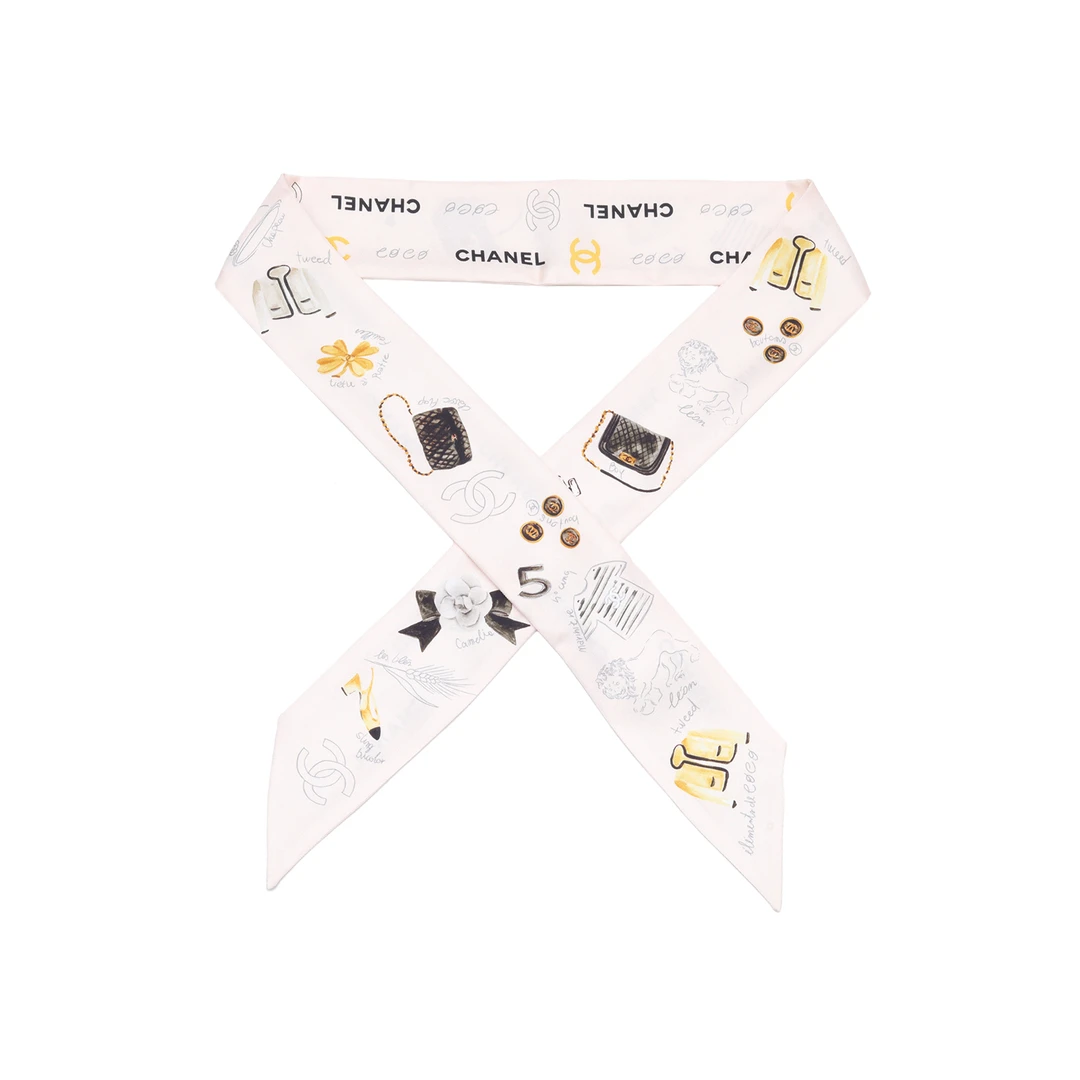 全新未使用 Chanel/香奈儿 【念念活动】24P多元素 twilly 丝巾