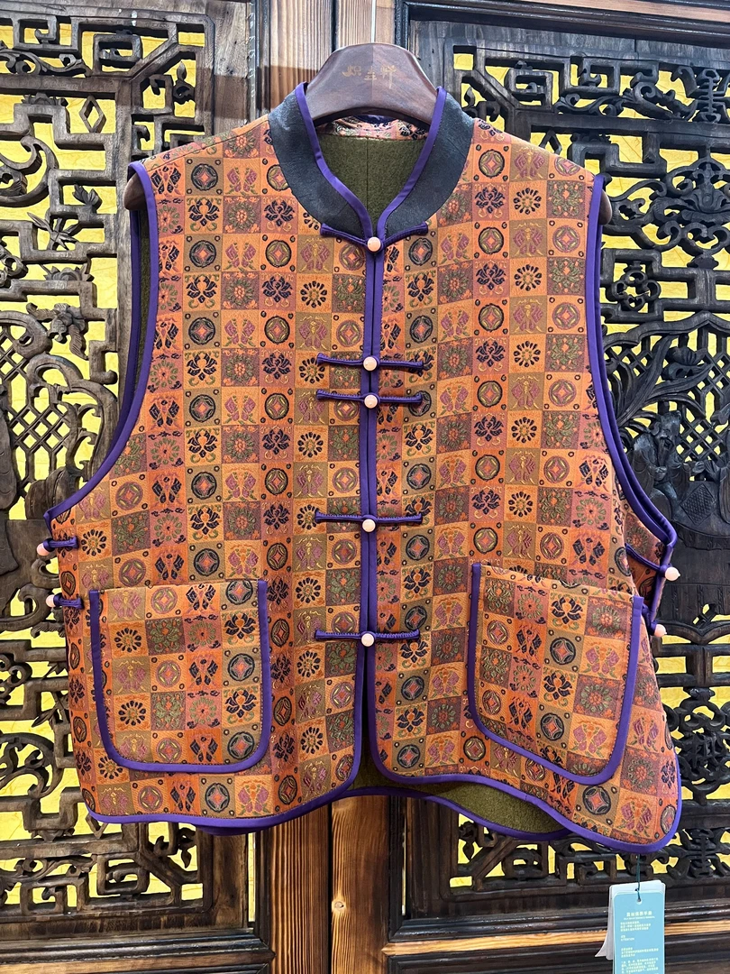 【炽垚轩】新中式国风古蜀锦羊毛马夹