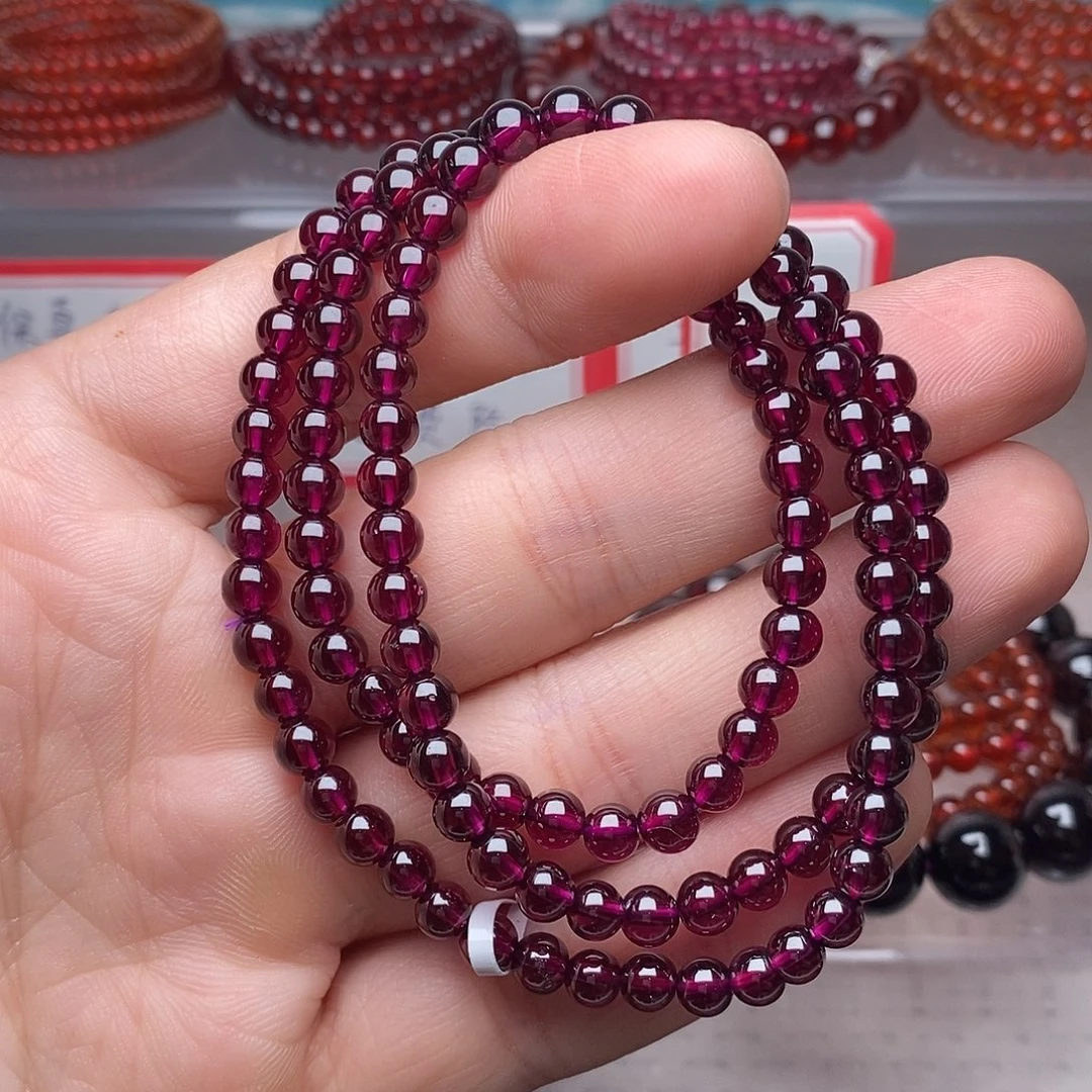 石榴石手链未镶嵌卡5➕三圈高品质