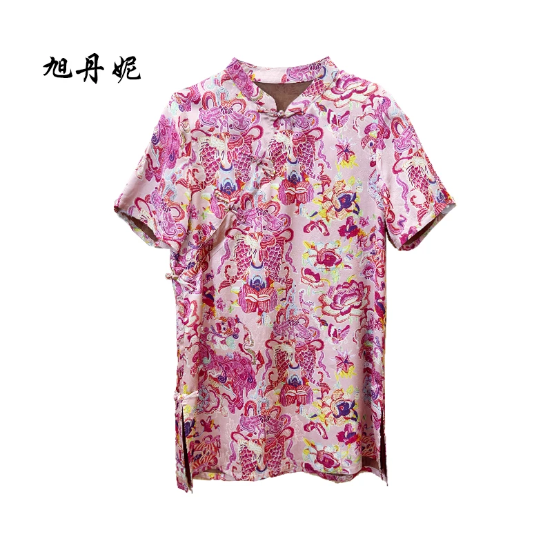 旭丹妮新中式立领上衣2025夏季新款民族风气质复古碎花上衣82563