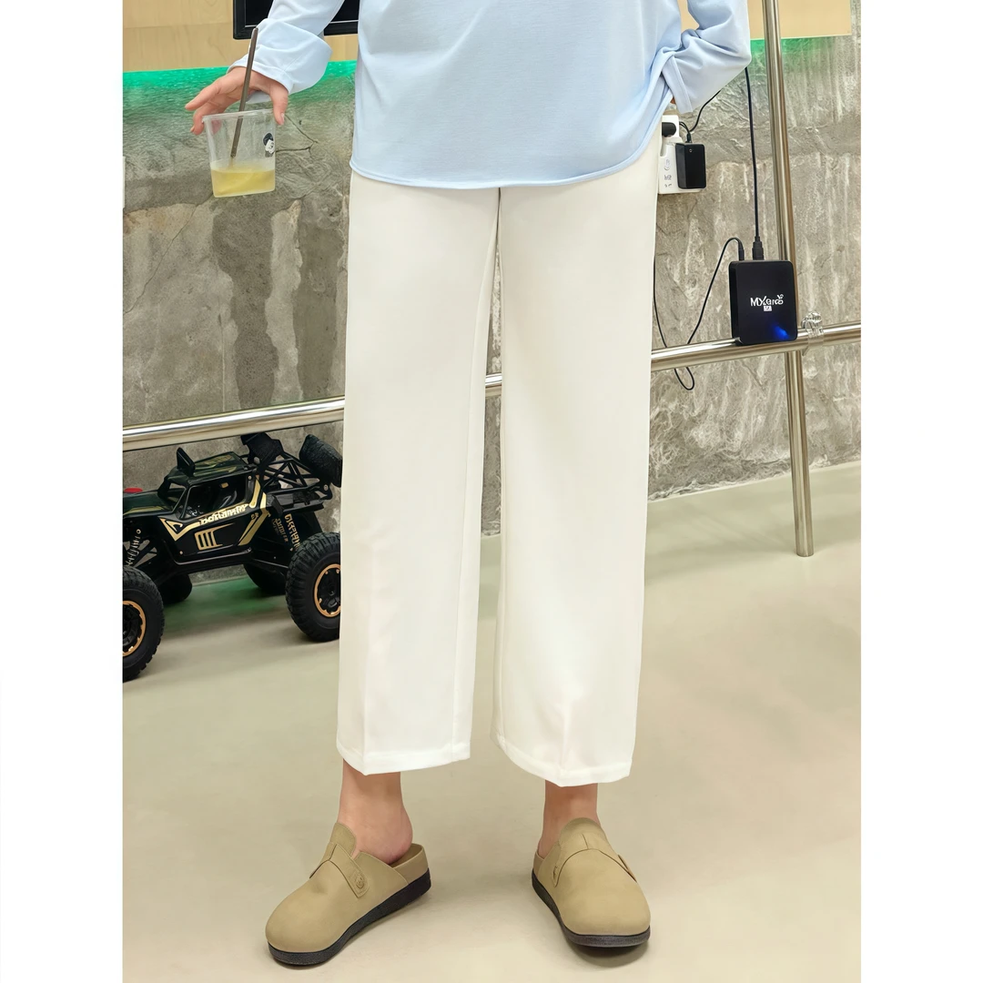 腿精2.0 / 高捻TR巴黎斜 西装烟管裤7866花契大码200斤胖mm时尚