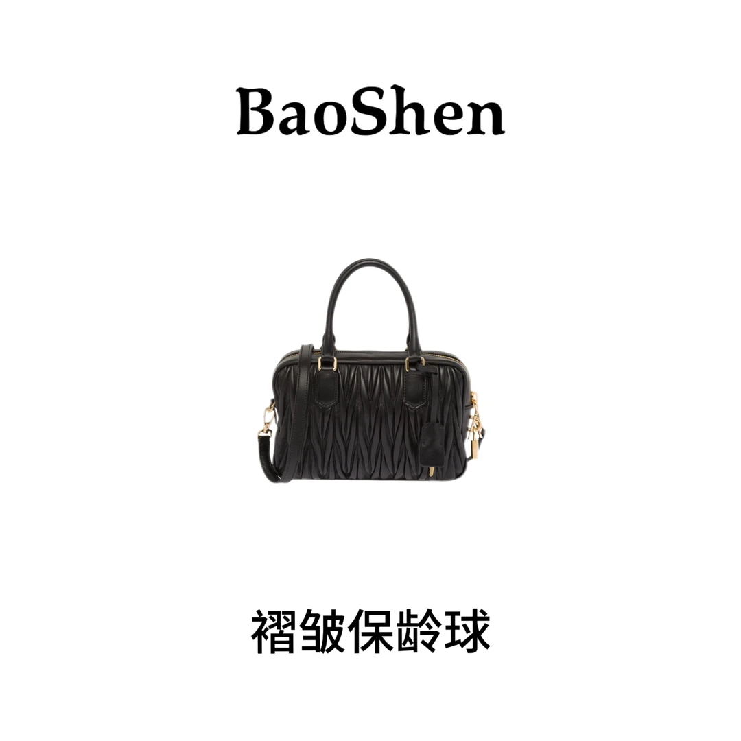 【 E261】褶皱保岭球-2025年新款大容量女包多功能斜挎包百搭单肩包
