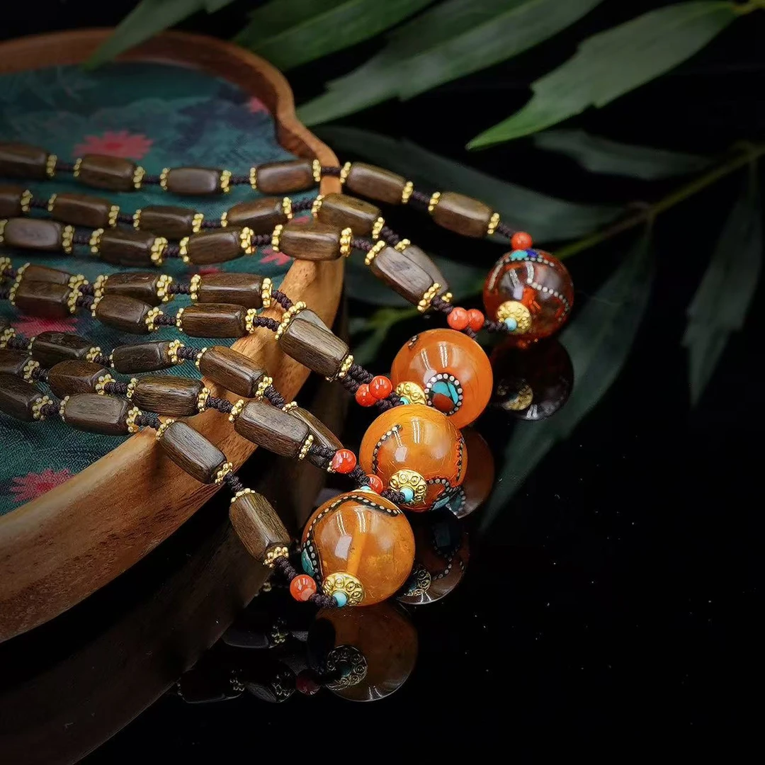 【缪老师严选】YY1075尼泊尔工艺蜜蜡锁骨链 多样性发其一