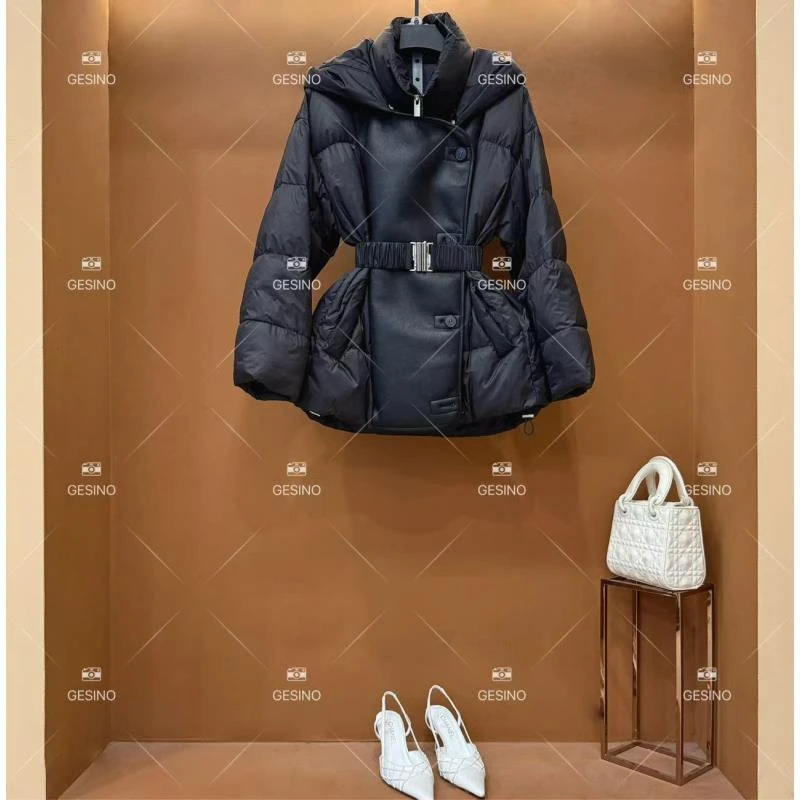 【露】秋冬小香风法式时尚复古中长款翻领羽绒服白鸭绒QD-2024826