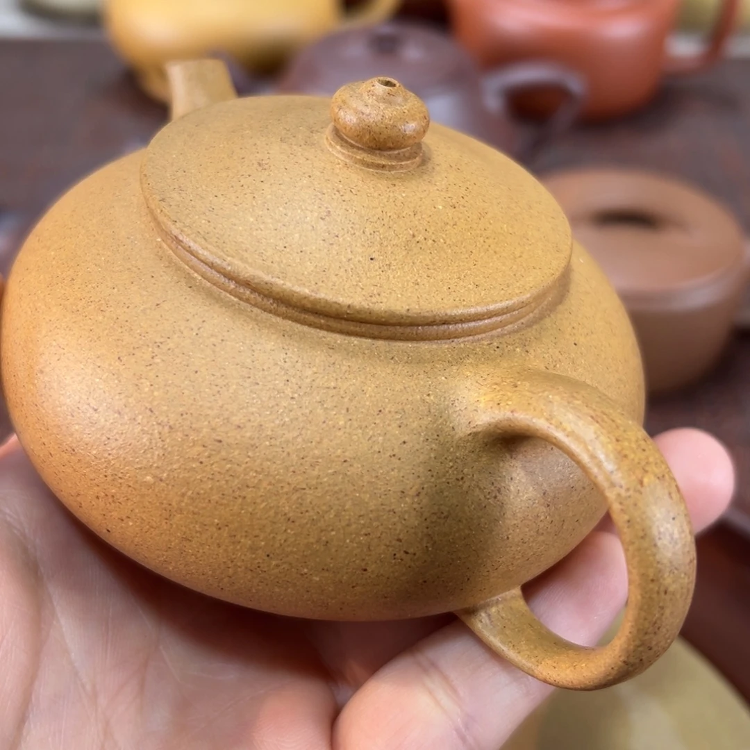紫砂茶壶黄金段寒江微瑕