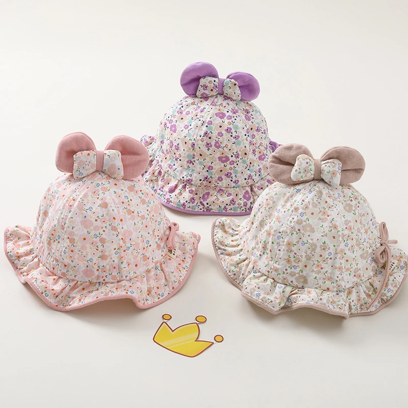 韩系婴幼儿帽子春夏季甜美洋气小月龄可调节渔夫帽薄款公主渔夫帽