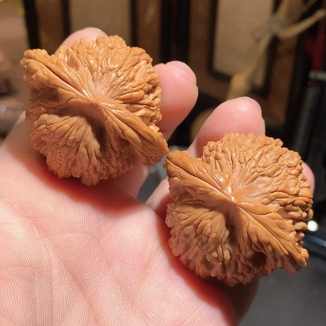 文玩核桃把件48虎头全品