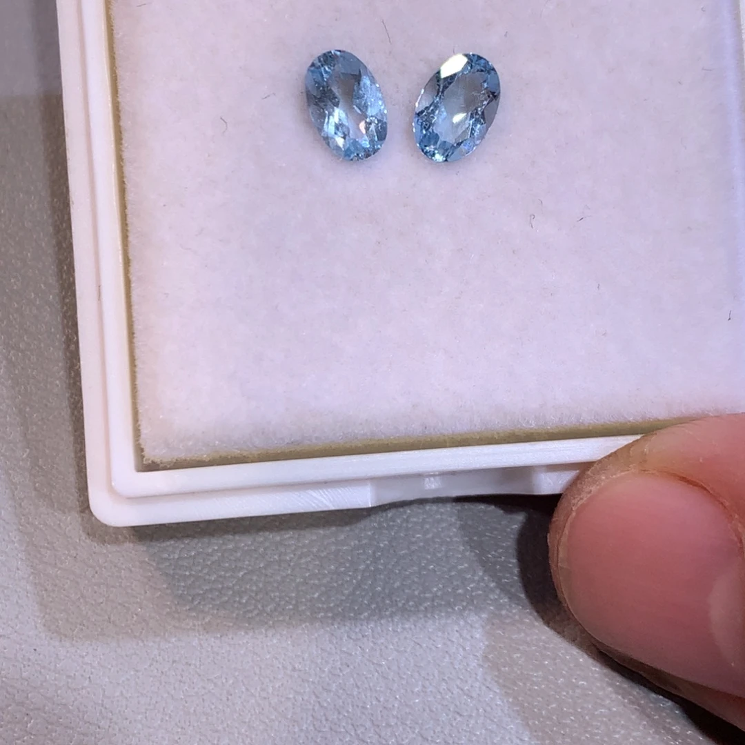 合***提海蓝宝石裸石椭圆4×6