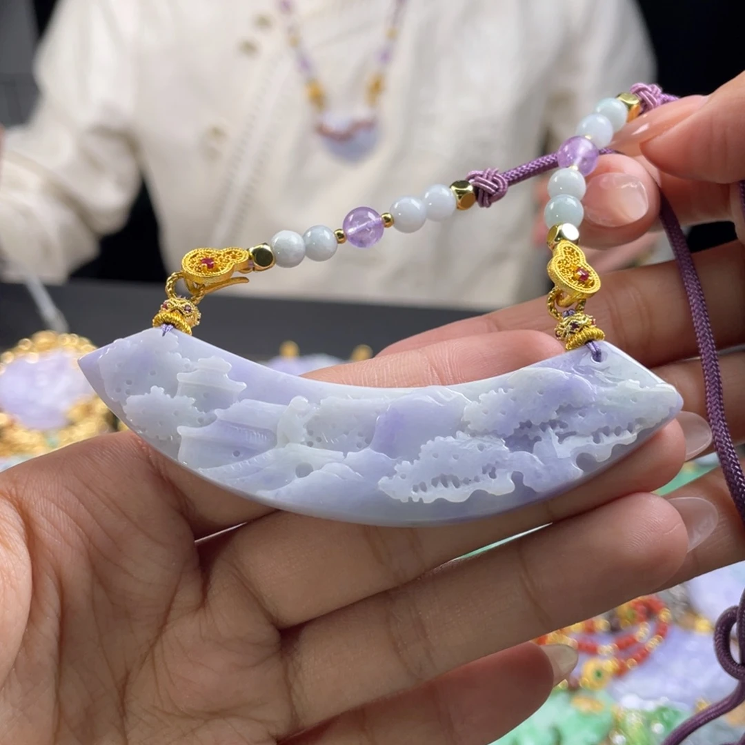 翡翠未镶嵌颈饰代编织