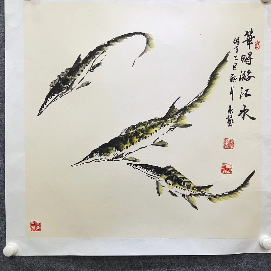 国画知鱼之乐纯手绘