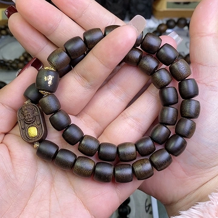 沉香手串莫*.越南芽庄白棋楠玉化沉水
