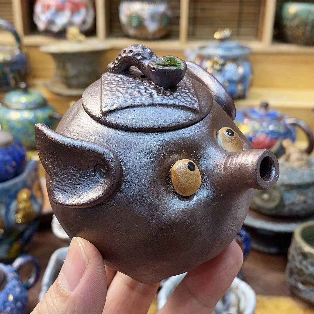 粗陶志野柴烧茶器